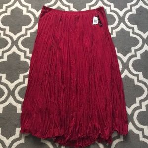 Red ruffled skirt